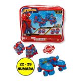 Toyfest Spiderman Çantalı Dizlik ve Dirseklikli 4 Teker Paten Seti - (22 - 29 Numara için Ayarlanabilir)