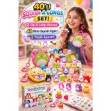 Toyfest Squishmallows Squish-A-Longs 40 Lı Mini Squish +2 Clip-A-Longs Kutu +2 Yüzük Seti Koleksiyon Paketi