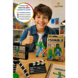 Toyfest Stikbot Mavi Tulumlu Yeşil Stop Motion Aksiyon Figürü Hareketli Robot Oyuncak Vantuzlu Zing 8 cm