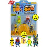 Toyfest Stumble Guys Seri 1 - 3D Mini 1 I Sürpriz Olan 5 Li Figür Seti - T-Rex Quarterback Banana Guy Anubis - Çok Renkli