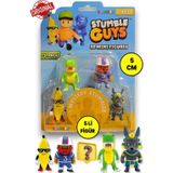 TOYFEST Stumble Guys Seri 1 - 3D Mini 1 i Sürpriz olan 5 li Figür Seti - T-rex Quarterback Banana Guy Anubis
