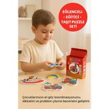 Toyfest Taşıtlar Eva Köpük Puzzle Seti – 3-7 Parçalı 5 Farklı Araçlı Eğitici Zeka Oyunu - 02-Sarı