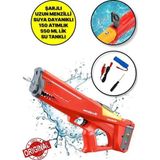 Toyfest Usb İle Şarj Olabilen 550 Ml Su Hazneli Uzun Menzilli Elektronik Su Tabancası 43 Cm - Kırmızı
