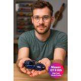 Toyfest Uzak Doğu Serisi Nissan GT R R35 Mavi Açılır Kapılar DieCast Çek Bırak Metal Model Araba 11 Cm 1:32