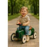 Toyfest Vintage Minik Klasik Pedallı Araba Yeşil Metal Gövde Sessiz Tekerlek Ergonomik Koltuk