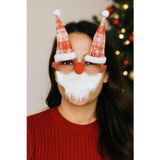 Toyfest Yılbaşı Gözlüğü Noel Baba Sakallı Şapkalı Parti Aksesuarı Komik Fotoğraf Çekimi Gözlük Modeli