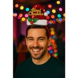 Toyfest Yılbaşı Yeni Yıl Partisi Işıltılı Pul Şapkalı Kırmızı Noel Taç Merry Christmas Parti Aksesuarı