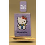 Toyfest Yumuşak Tüy Kaplamalı 4 Ortalı Hello Kitty Temalı Çizgili Defter Günlük - Pastel Lila
