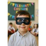 Toyfest Zorro Çocuk Maskesi Z İşaretli Lastikli Dayanıklı Klasik Kostüm Aksesuarı - (6-12 Yaş Arası)