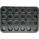 Toyigoo 24 Gözlü Metal - Siyah Düz Muffin - Kek Kalıp - 0,60 x 19 x 29 cm