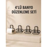 Toyigoo 4 Adet Yapışkanlı Tuvalet Kağıdı Askısı Siyah Metal Delmeden Duvara Monte Wc Kağıtlık - L - Çok Renkli