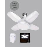 Toyigoo 4 Kollu Katlanır Pervane LED Ampül 60 Watt Yüksek Aydınlatma ve Enerji Tasarrufu - 1 m - Renkli