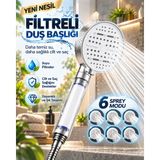 Toyigoo 6 Sprey Modlu Filtreli Duş Başlığı Büyük Su Paneli Silikon Nozullu Beyaz Modern Tasarım - Li - tek