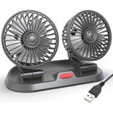 Toyigoo Ally F410 USB Çift Başlıklı Araç Fanı Oto Fan VANTILATÖR-(5775) - Siyah