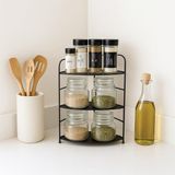 Toyigoo Banyo Mutfak Düzenleyici Organizer Köşe Rafı - Ayarlanabilir 3 Raflı Baharatlık (Siyah) - 001 - Beyaz - 0,5 ml