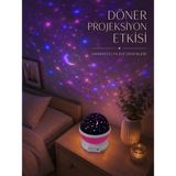 Toyigoo Döner Projeksiyon Lambası Renkli Yıldız ve Gökyüzü Efektli - Lisinya