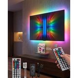 Toyigoo Rgb LED Strip 5 Metre Kumandalı 5050 Şerit LED Dekorasyon Işığı - 1 m - Renkli