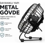Toyigoo USB Şarjlı - Metal Gövde 14.5X7.5X15CM Mini Masaüstü Fan - Vantilatör EFN-482 IEG4546GV-458FJG - Renkli