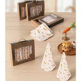 Toyis Unisex Bebek Pamuklu Organik 1/24 Ay Kutulu 7'li Havuç Desenli Ağız Silme Mendili - Beyaz - 0 - 26 Ay