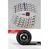 Toyo Tires Proxes Motorsiklet Lastik Yazısı 2.5 Cm 8 Adet Tutkal Beyaz Lastik Yanağı Sticker Arma