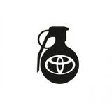 Toyota Araba Komik El Bombası Sticker Yapıştırma