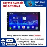 Toyota Avensıs 2003-2008 Yıl 4gb Ram 32gb Rom Carplay Multimedya