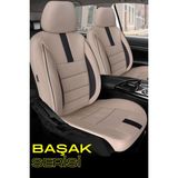 Toyota Chaser / Mark Ii / Aristo / Avalon 1980–2005 Bej Başak Serisi Tay Tüyü Koltuk Kılıfı Seti (Ön–arka, Başlıklı, Yan Airbag Uyumlu)