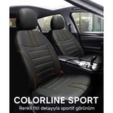 Toyota Chaser / Mark Ii / Aristo / Avalon 1980–2005 Colorline Sport Serisi Deri Siyah Taba Koltuk Kılıfı - Modüler Standart - Siyah - Taba