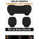 Toyota Chaser / Mark Ii / Aristo / Avalon 1980–2005 Uyumlu 3 Parça Kapitone Oturak Araba Koltuk Suni Deri Siyah Beyaz - Kaymaz | Trobus - Siyah - Beyaz