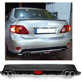 Toyota Corolla 06-10 Uyumlu Body Kit Difüzör 4 Çıkış Yuvarlak Siyah Model 2