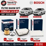 Toyota Corolla 1.4 D-4d 2007-2018 Bosch Filtre Bakım Seti (Yağ + Hava + Polen Filtresi) - Corolla 2007-2018