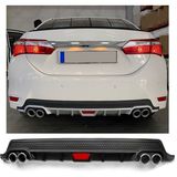 Toyota Corolla 12-19 Makyajlı Uyumlu Body Kit Difüzör 4 Çıkış Yuvarlak Siyah Model 2