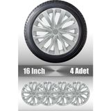 Toyota Corolla 16" Inç Uyumlu 4 Adet 1 Takım Gri Kırılmaz Esnek Jant Kapağı 039 - 16 inç