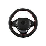 Toyota Corolla 1993-1998 Uyumlu Deri Dikmeli Direksiyon Kılıfı Kırmızı İpli