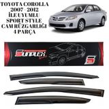 Toyota Corolla 2007 2008 2009 2010 2011 2012 İle Uyumlu Sport Style Cam Rüzgarlığı 4 Parça Sunplex 1 Adet
