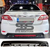 Toyota Corolla 2007-2012 Difüzör Arka Tampon Eki 2 Egzoz Çıkışlı Gri Lüx Tip