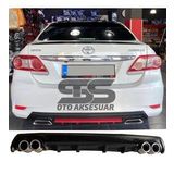 Toyota Corolla 2007-2012 Difüzör Arka Tampon Eki 4 Egzoz Çıkışlı Siyah Lüx Tip