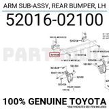 Toyota Corolla 2007-2013 Arka Tampon Demiri Bağlantı Ayağı Sol (Metal) (Oem No: 52016-02100)