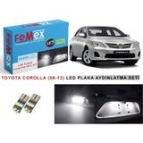 Toyota Corolla (2008-2013) LED Plaka Aydınlatma Ampul Seti FEMEX Parlak Beyaz