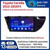 Toyota Corolla 2013-2016 Android Kablosuz Carplay Navigasyon Multimedya 10.2 İnç Kuantum Ekran 8G Ram + 128GB Hafıza Çerçeve ve Arka Görüş Kamerası ile