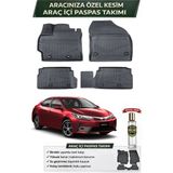 Toyota Corolla 2016 Model Aracınıza Özel Üretim Esnek Kauçuk Paspas Takımı + Hediyeli - Siyah