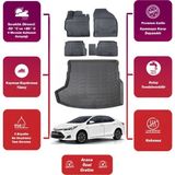 Toyota Corolla 2017 Model Bagaj Havuzu+4d Araca Özel Havuzlu Paspas Takımıı Maxii - Siyah