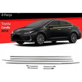 Toyota Corolla 2019 ve Üzeri Krom Cam Çıtası 8 Parça Paslanmaz Çelik