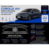 Toyota Corolla 2023+ Krom Tam Tur Cam Çıtası 12 Parça