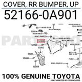 toyota corolla- cross- 2022-2024 arka tampon sağ dodık delıklı sıyah (tw) Oem No (521650A901)