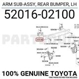 Toyota Corolla- E150- 07/13; Arka Tampon Demiri Bağlantı Ayağı Sol (Metal) (Oem No: 52016-02100)