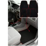 Toyota Corolla Efsane Kasa (1992-1998) Uyumlu 5 Parça Kırmızı Kenarlı Oto Halı Paspas Seti