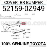 Toyota Corolla Hatchback 2020-2022 Arka Tampon Siyah (Tyg) (Oem No:521590z949)