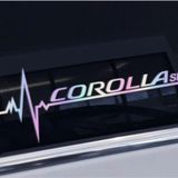 Toyota Corolla Yan Cam Sticker Oto Kapı 20 Cm X 7 Cm Holo-Chroma