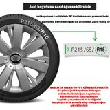 Toyota Corona 15 Inç Jant Kapağı Amblemli Gri 4'lü Set 114